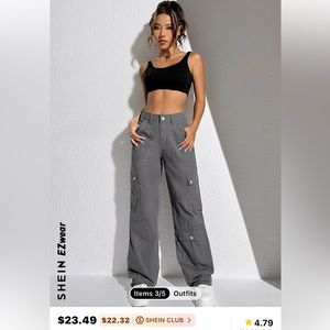 grey baggy shein cargo pants